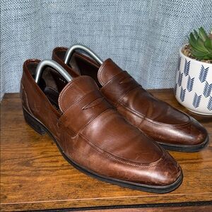 To Boot New York Brown Leather Penny Loafers Classic Preppy Sz 10 Style 396‎